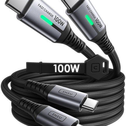 INIU USB C Cable, 100W USB C to C Fast Charging Cord, Braided Type C Charger Cable for iPhone 17 16 Pro Max, Samsung Galaxy S25 S24 Ultra, MacBook Pro iPad Air Switch 2 Steam Deck etc.