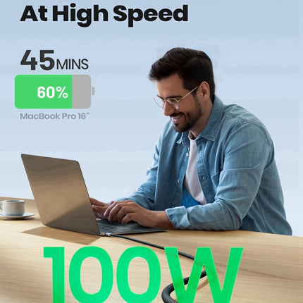 INIU USB C Cable, 100W USB C to C Fast Charging Cord, Braided Type C Charger Cable for iPhone 17 16 Pro Max, Samsung Galaxy S25 S24 Ultra, MacBook Pro iPad Air Switch 2 Steam Deck etc.