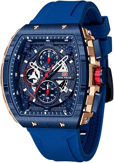 MF MINI FOCUS Men's Watch Fashion Tonneau Wrist Watches