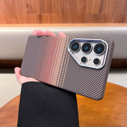 New Carbon Fiber Texture Magnetic Phone Case With Metal Lens Frame Slim Matte Hard PC Protective Back Cover