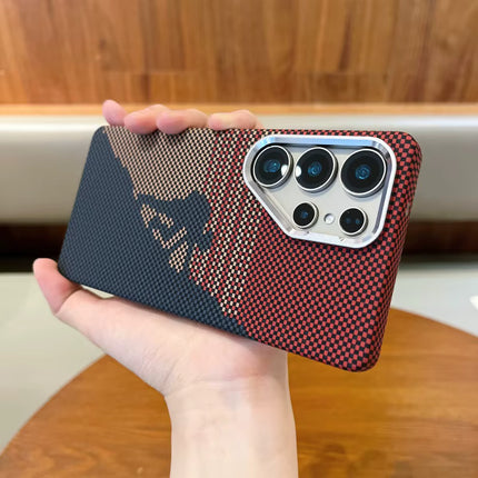New Carbon Fiber Texture Magnetic Phone Case With Metal Lens Frame Slim Matte Hard PC Protective Back Cover