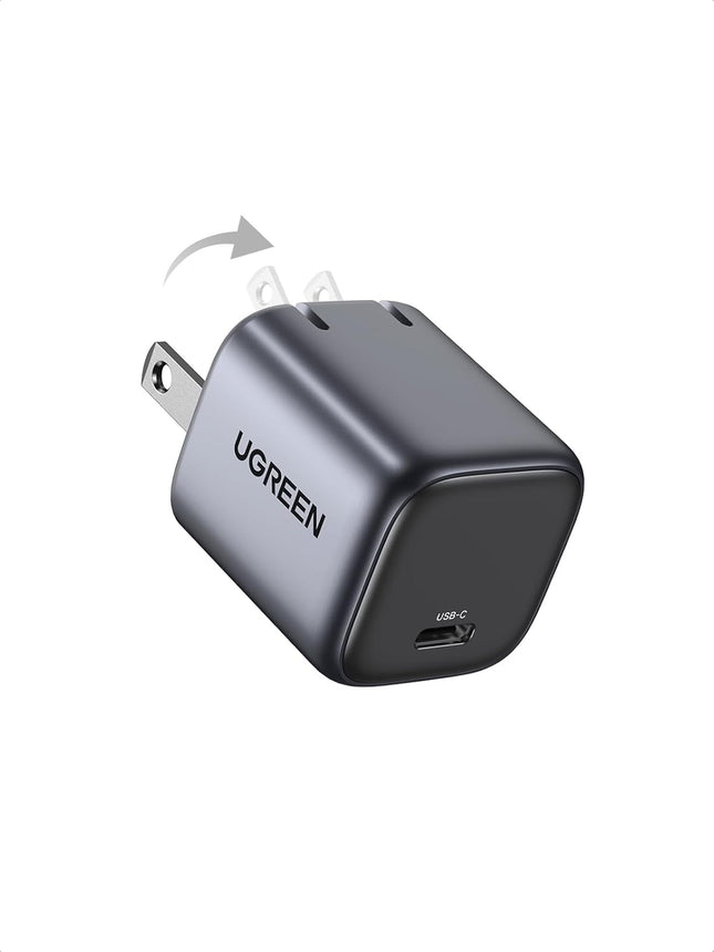 UGREEN 30W USB C Charger for iPhone 17, Nexode Foldable GaN PPS Compact Fast Wall Charger Block, USB-C Power Adapter for iPhone 17/16/15/14, Galaxy S25/S24/S23/S22 (Black)