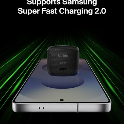 Belkin USB C Charger Block 65W - USB C Cable Included - Super Fast Charging, Type C - Apple iPhone 17, Air, Pro, Samsung Galaxy S25, Google Pixel 10, MacBook, iPad, Nintendo Switch 2, & More