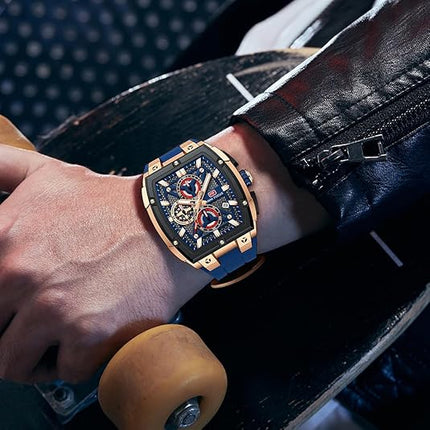 MF MINI FOCUS Men's Watch Fashion Tonneau Wrist Watches