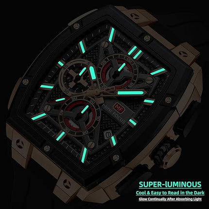 MF MINI FOCUS Men's Watch Fashion Tonneau Wrist Watches