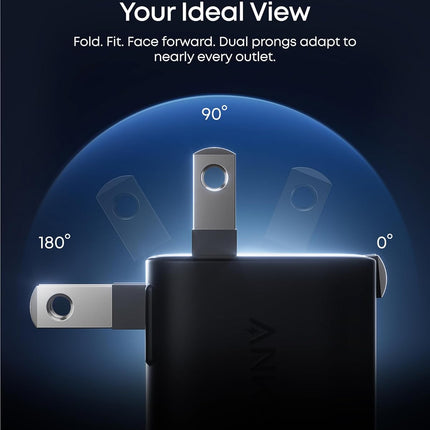 Anker Smart Display Charger,Anker Nano 45W Fast Charging USB C Charger with Smart Recognition,Built-in Care Mode,Compact with 180° Foldable Plug,for iPhone 17/16/15