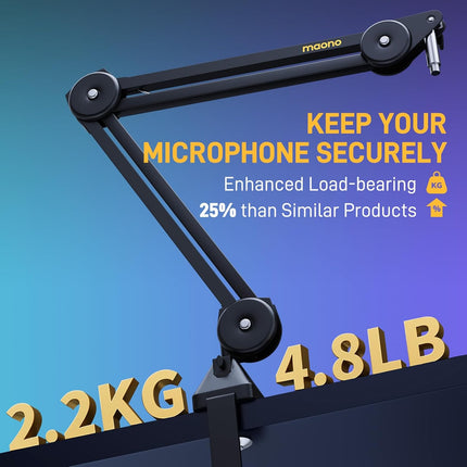MAONO BA37,  Microphone Boom Arm: Heavy Duty Adjustable Metal Suspension mic stand