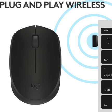 Logitech M171 Wireless Mouse for PC, Mac, Laptop, 2.4 GHz with USB Mini Receiver, Optical Tracking