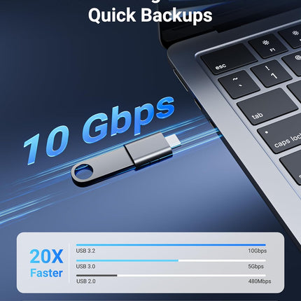 USB C to USB Adapter Pack of 2, USB 3.0 Female to Thunderbolt 4/3